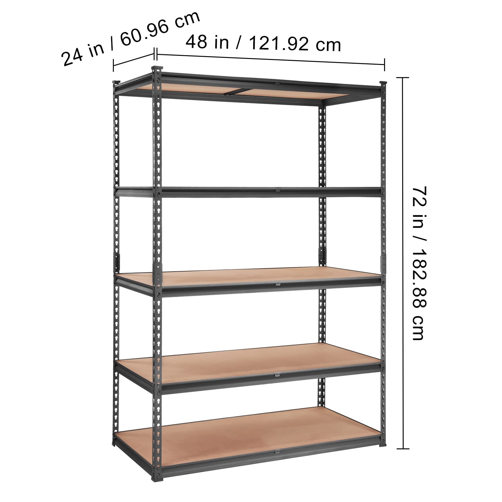 Heavy Duty Metal Storage Shelving Unit 5 Tier Adjustable Rack Black_voghion.com